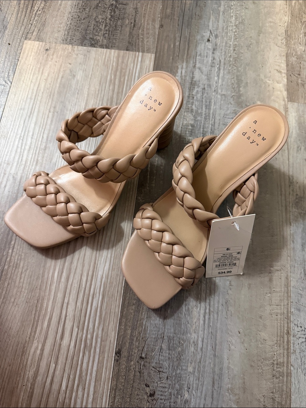 Women Sandals A New Day Women Brown/Basil Heeled Sandals-6.5